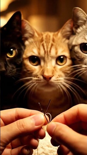 Cats' Brains Fusing: The Ultimate Focus Test! 🧵