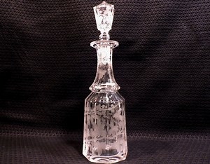 Antique Bohemian Crystal Decanter – Grapes & Vine Engraved, 1850s-1870s - Etsy
