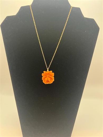 This is a Vintage Bakelite Rose Pendant Necklace. - Etsy