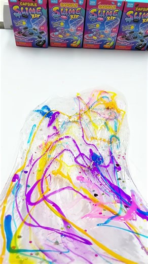 Rainbow Candy Capsule Slime - It's absolutely amazing!#fidgettoys #slime #fakewater #slimes_storytimess #viralslime