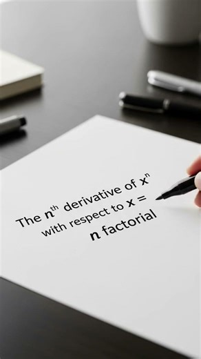 nth derivative of x^n w. r. t. x=n!