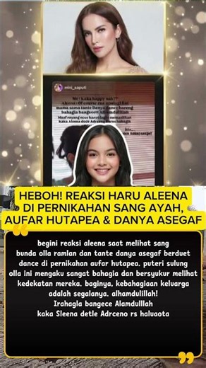 Heboh, reaksi aleena di pernik4han sang ay4h #trending