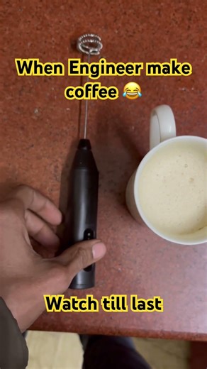 When Engineer try to whip coffee 😂 #experiment