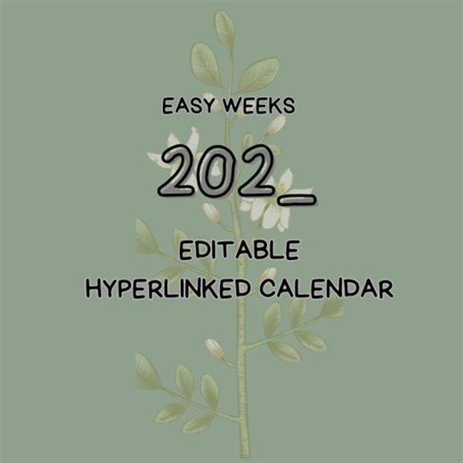 Green Easy Calendar (editable, Hyperlinked) - Etsy