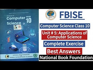 Class 10 Computer Science Unit 5 Applications of Computer Science | Exercise | New Syllabus 2025