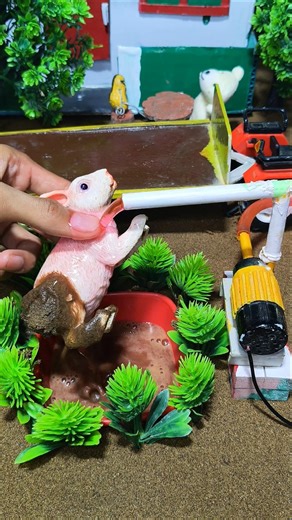 Mini Tractor se Water Pump | DIY Farming Short 🌱🚜 #ytshorts #waterpump #farming #tractor #rabbit