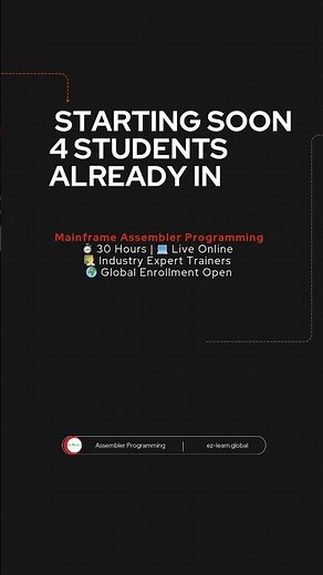 Mainframe Assembler Course — 4 Students In. Starting Soon. | EZ-Learn Global