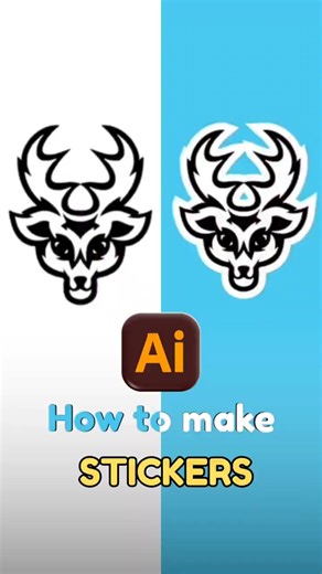 How to make stickers in illustrator #tutorial #adobeillustrator #shorts