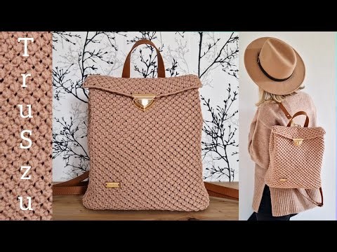 DIY Macrame Backpack Tutorial / Makrama Plecak / How To Make Macrame Backpack / Vintage
