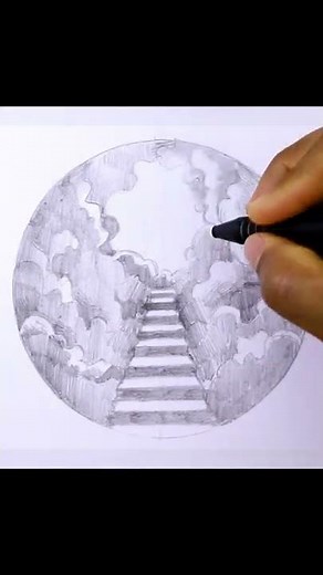 How to Draw Stairway to Heaven | Scenery 05 #shorts | Pencil Drawing