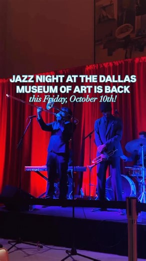 GET READY FOR JAZZ AT THE DALLAS MUSEUM OF ART, FT. LOCAL BANDS, A LOUNGE-INSPIRED ATMOSPHERE, FULL BAR, AND MORE THIS FRIDAY 10/10! Head to @DallasMuseumArt for their Meet Me at the Museum series and next up is Jazz at the Museum! The DMA will fill its halls with the soulful sounds of live jazz bands every other month, and their next event is this Friday, October 10th! Comment JAZZ or 🎷 for a link to get your tickets for their upcoming event! JAZZ AT THE MUSEUM Join the DMA for a jazz-filled n