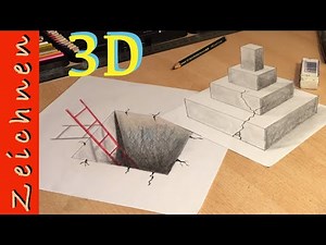 3D ZEICHNEN lernen für Anfänger, kinderleicht, Wie Zeichnen man Buchstaben Nummer
