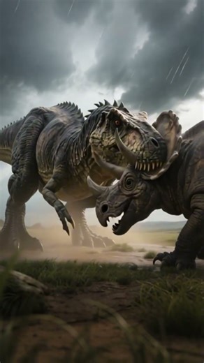 T-Rex vs Triceratops Fight | Mega Dinosaur Showdown #TrexFight #TriceratopsBattle #MegaShowdown