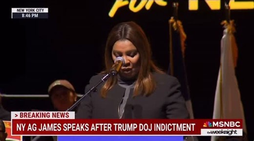 “I will not bow. I will not break. I will not bend. I will not capitulate. I will not give in. I will not give up.” – New York Attorney General Letitia James responds to Trump’s bogus indictment from his corrupt Justice Department | Keith Boykin
