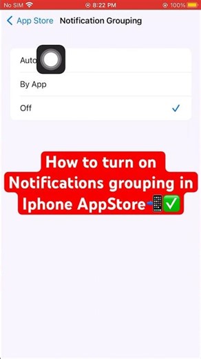 How to turn on Notifications grouping in Iphone AppStore📲✅ #iphone #notifications #appstore