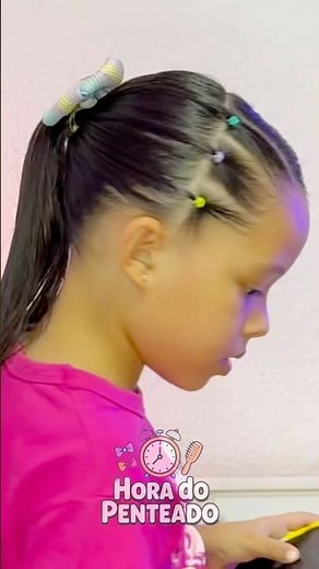 Easy children's hairstyle with hair ties ❤️ ponytail with a bow