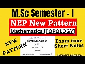 MSc. Mathematics Topology: Semester 1 Question Paper
