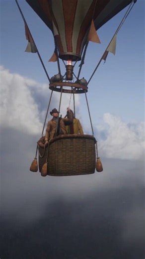 Escaping in a Balloon?! (Red Dead 2 Crazy Scene) #RDR2 #HotAirBalloon #GamingShorts