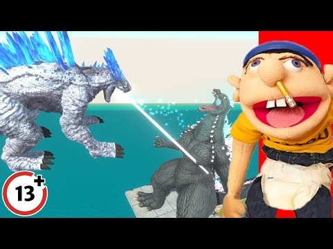 Jeffy Reacts to Jump from the Sky Bridge & Defeat Godzilla in Animal Revolt Battle Simulator!