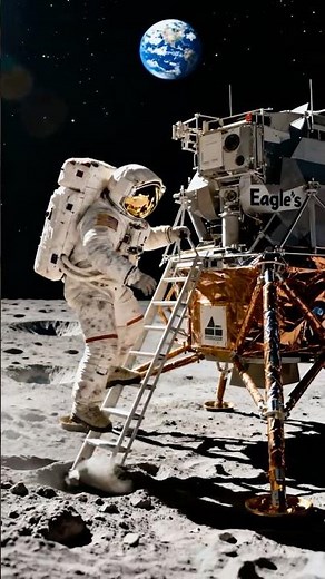 First moon landing APOLLO 11😱 #Shorts #spacehistory #space #nasa #astronaut #scifi #midjourney