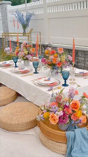 Une Table By Tania | NYC Picnics, tablescapes & flowers on Instagram: "An intimate birthday picnic in the backyard."