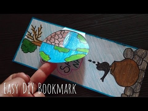 Easy Paper Bookmark / Earth Day Poster / Making Save water bookmark / Environmental Day craft