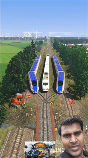😱3 High-Speed Trains Switching Tracks at the Crossing 3 High-Speed Trains #railroad #train #railw...