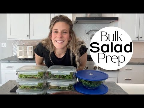 How I Meal Prep Salads for the Week | Bulk Salad Prep