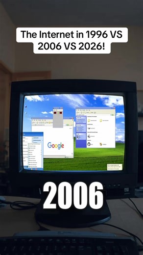 The Internet in 1996 VS 2006 VS 2026! #internet #windowsxp #windows98 #retrotech #nostalgic
