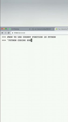 How to use count function in python #pythoncoding