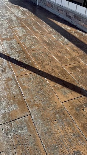 Wood STAMPED concrete is where it’s at! #gotitcoach #customhomebuilder #custommade #concretedecor #concreteconstruction #concretedesign #concretestamp #woodstamp #customhome #custom | W.K.D. Construction, LLC