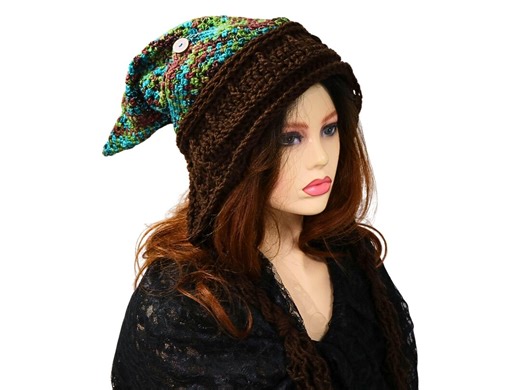 Elf Hoodie Hat, Renfaire Costume, Earthy Forest Colors, Cosplay Festival Costume, Forest Druid Fae Wizard Witch Vibes, Pointy Beanie Hood - Etsy