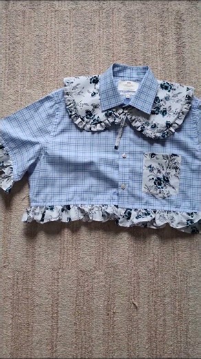Man's shirt into a fancy girls shirt #sewing #sewinghacks #sewingtips