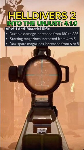 APW-1 Anti-Materiel Rifle BUFF After Patch 4.1.0 - Helldivers 2