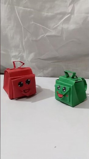 How to make a paper school bags/DIY mini paper school bag/backpack origami