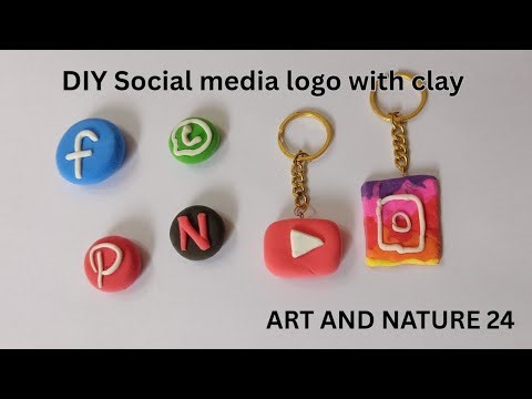 DIY Social Media Logo Keychains with Clay | Easy Clay Art | Artandnature24 |Subscribe for More ❤️