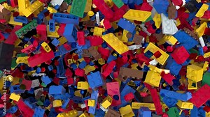 Dynamic animated Colorful building blocks transition,filling the screen horizontal screen wipe