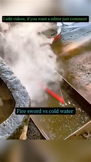 Cooling hot sword in cold water 🔥😱
