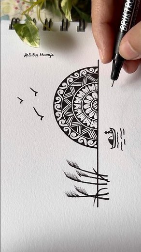 Nature Mandala | Mandala Tutorial step by step #mandalashorts #art #creativeart #mandaladrawing
