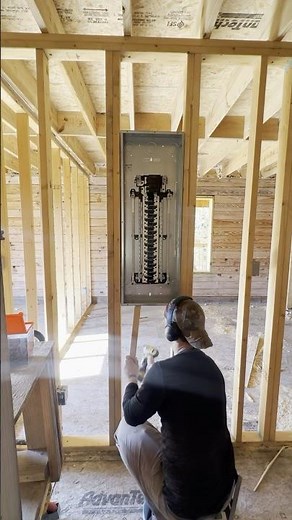 Installing electrical panel #diy #logcabin #construction #homeimprovement #electrical #wood