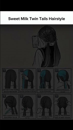 Sweet Milk Twin Tails Hairstyle | Step by Step Tutorial #HairstyleTutorial #CuteHairstyle #TwinTails