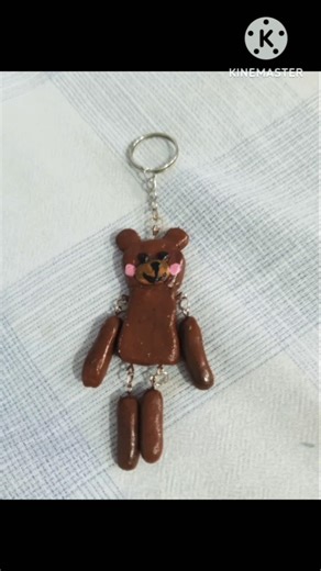 cute teddy keychain with molded clay #diy 🧸🪄🌸💕🌷🎀