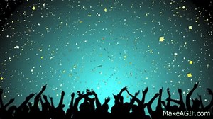 Free Video Loop of Party Crowd with White and Gold Confetti on Make a GIF