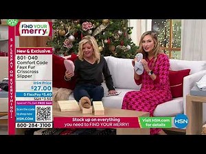 Comfort Code Faux Fur Crisscross Slipper