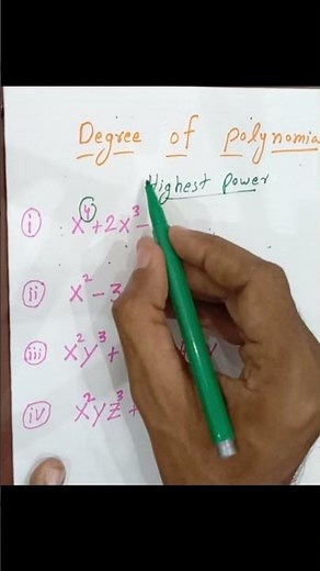 How to Find Degree Of Polynomials | Basic Maths #maths #foryou #viral #education #shorts #tutor