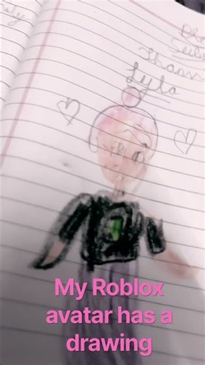 My Roblox avatar has a drawing #roblox #pink