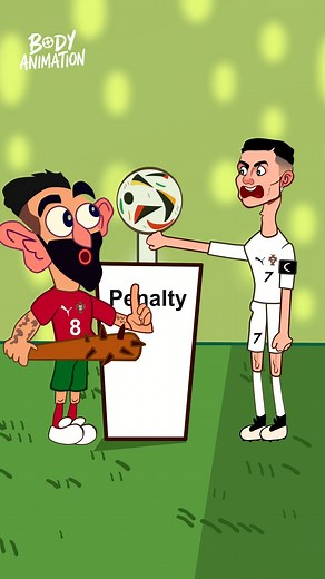 Ronaldo's reaction after Bruno scored the penalty kicks 😂. #ronaldo #brunofernandes | Body Animation