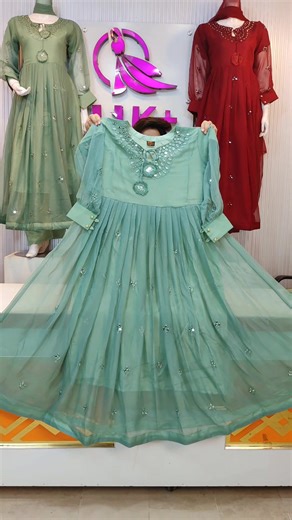 price 3500 😍😍 chiffon mirror work full flayer maxi cod all pak ##viral #newgirlsdress #viral_video #foryou #ukfashion009