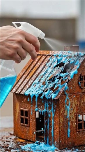 Rust remover spray mini metal lion statue #shorts