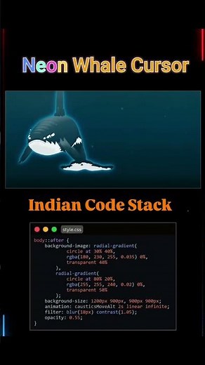 Glowing Whale Cursor Animation